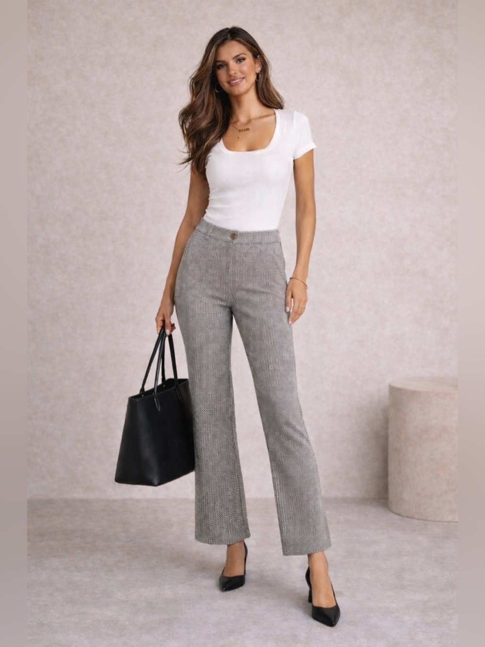 Betabrand NEW Dress Pant Yoga Pant | Bootcut in basket weave